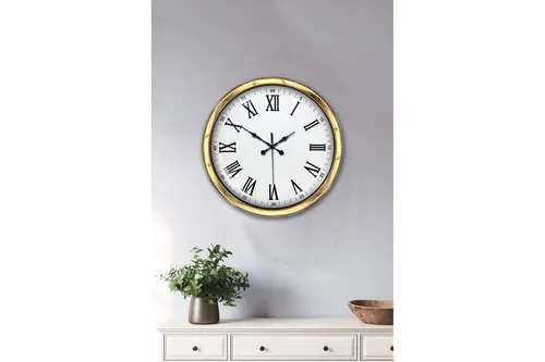 Majestic Gold Metal Duvar Saati 40 Cm