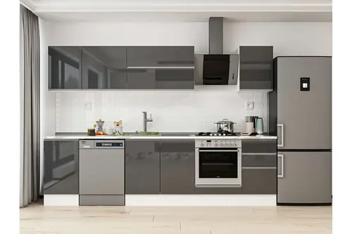 Alvinka 300X210 Cm Mutfak Dolabı, M E90S45S45 2 Antrasit Suntalam