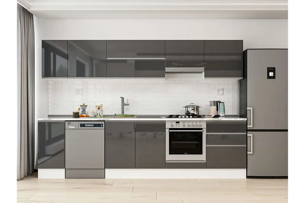 Alvinka 300X210 Cm Mutfak Dolabı, M E80S40S60 1 Antrasit Suntalam