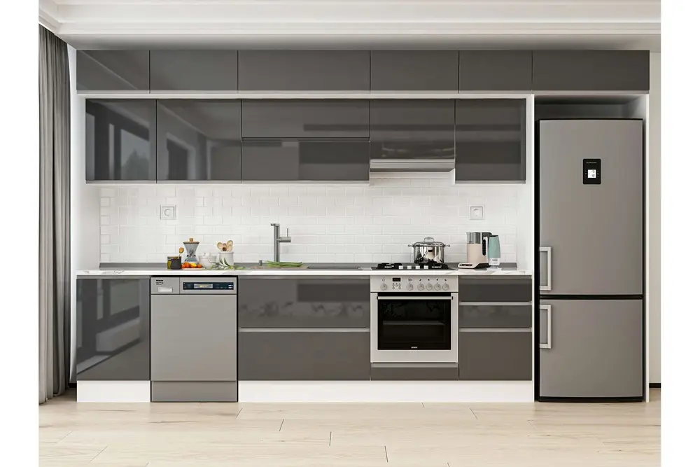 Alvinka 390X240 Cm Mutfak Dolabı, Mb E90S50S50 1 Antrasit Suntalam