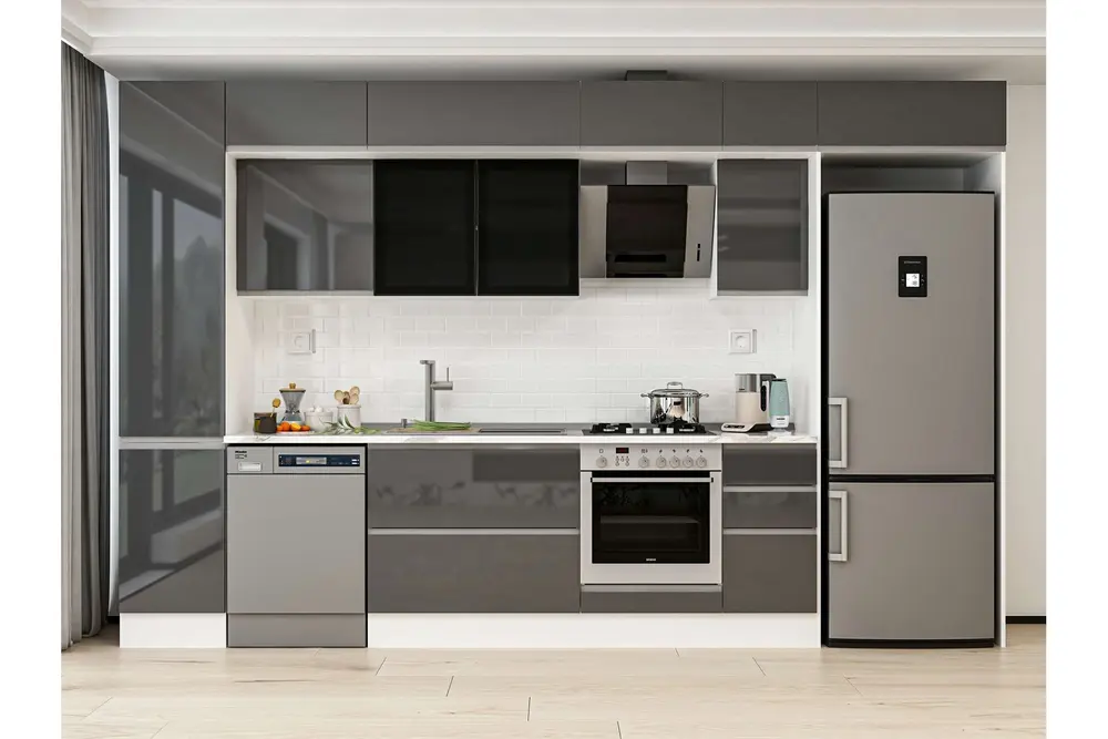 Alvinka 375X240 Cm Mutfak Dolabı, Mbb E90B45S40 3 Antrasit Suntalam