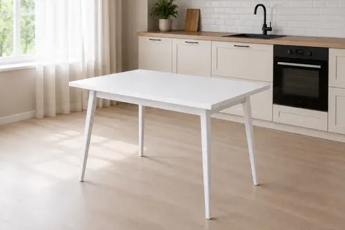 Avanos Mdf Sabit Mutfak Masası, 70X120 Cm, Beyaz Beyaz