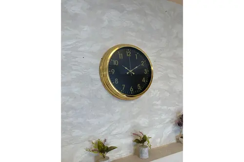 Golden Night Luxury Metal Duvar Saati 40 Cm
