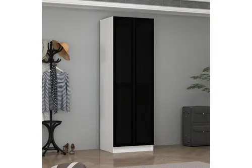 Alin 2 Füme Cam Kapaklı Beyaz Dolap