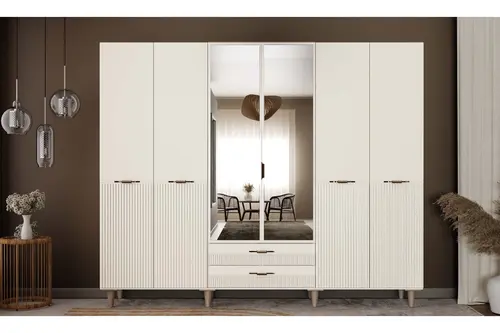 Alina %100 Mdf Gardırop, Aytaşı, 6 Kapaklı