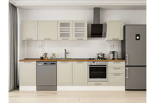 Alvinka 310X210 Cm Klasik Mebran Mutfak Dolabı, M E90S50S50 3 Mebran Kumtaşı Suntalam