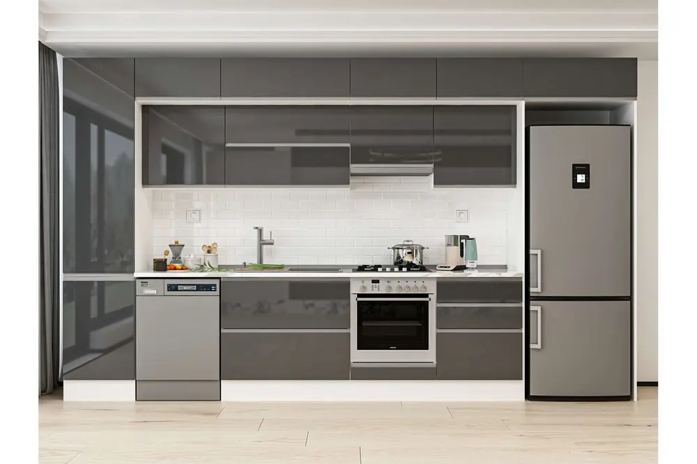 Alvinka 400X240 Cm Mutfak Dolabı, Mbb E90B50S60 1 Antrasit Suntalam