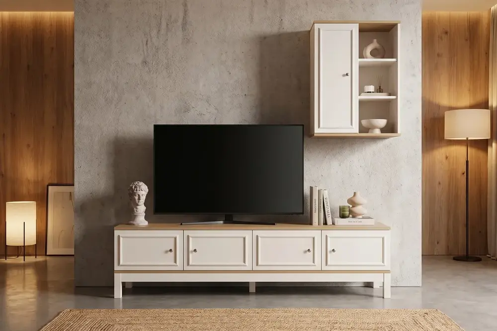 Calen Duvar Modüllü Tv Ünitesi, 4 Kapaklı