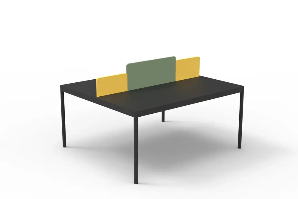 Less İkili Çalışma Ofis Masası, Siyah, 140 Cm