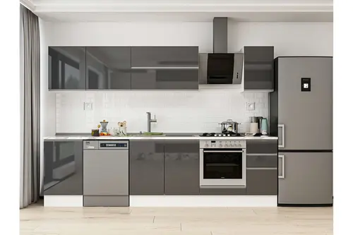 Alvinka 300X210 Cm Mutfak Dolabı, M E90S50S40 2 Antrasit Suntalam