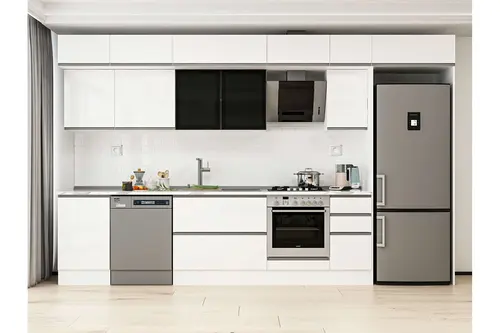 Alvinka 370X240 Cm Mutfak Dolabı, Mb E80S50S40 3 Beyaz Suntalam