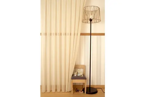 Kırçıllı Keten Tül Koyu Buğday Rengi Seyrek Pile 100X260