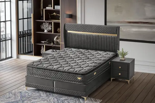 Platınum Baza Başlık Yatak Seti, Gri, 150X200
