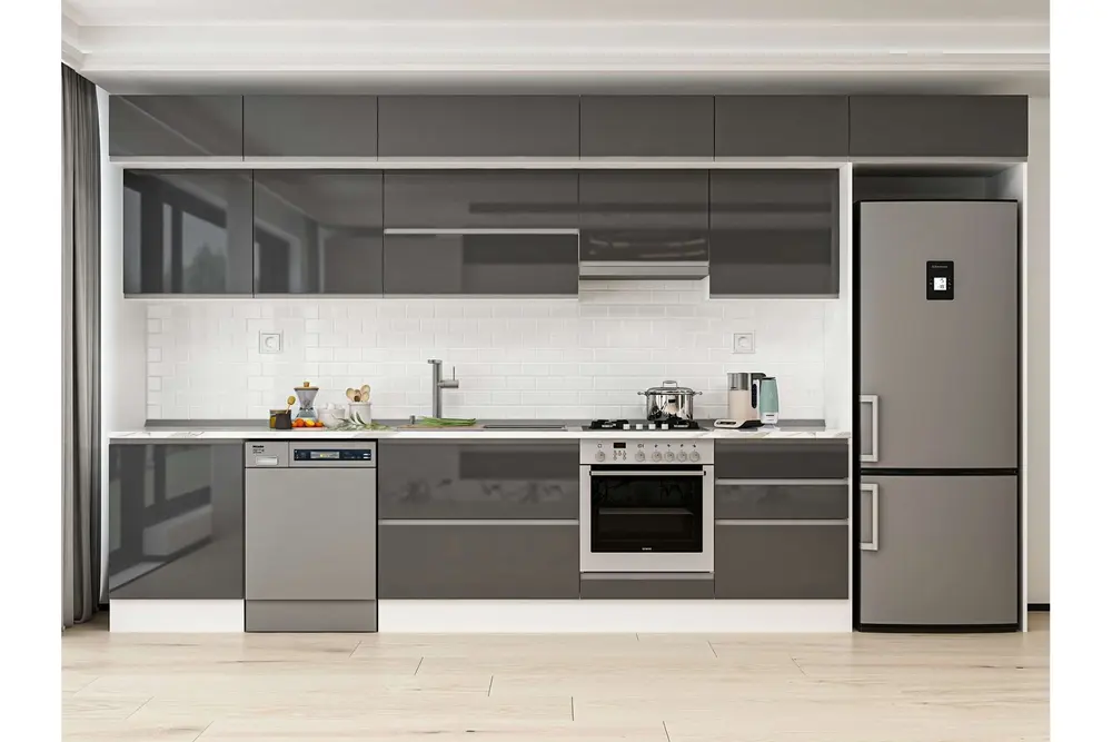 Alvinka 410X240 Cm Mutfak Dolabı, Mb E90S60S60 1 Antrasit Suntalam
