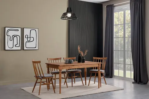 West Ahşap Masa Takımı, 140X80