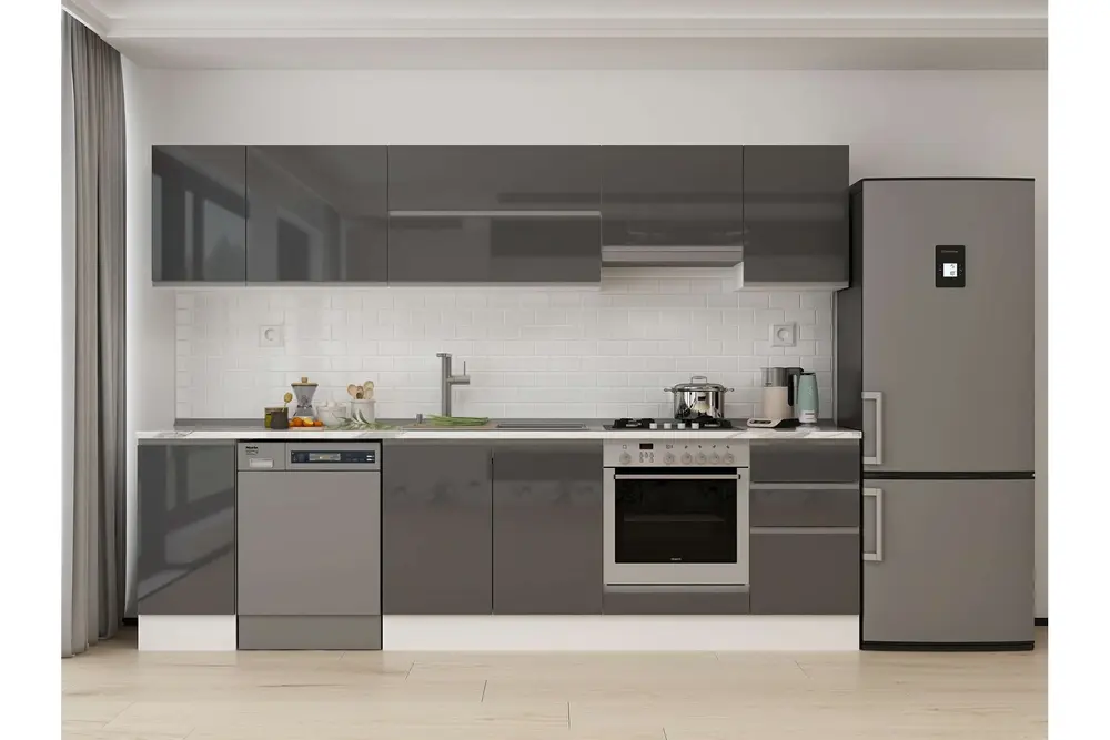 Alvinka 295X210 Cm Mutfak Dolabı, M E90S40S45 1 Antrasit Suntalam