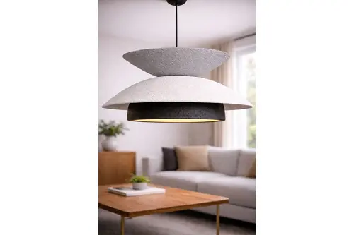 Handmade Wabi Sabi Karbon Beton Avize, Monara