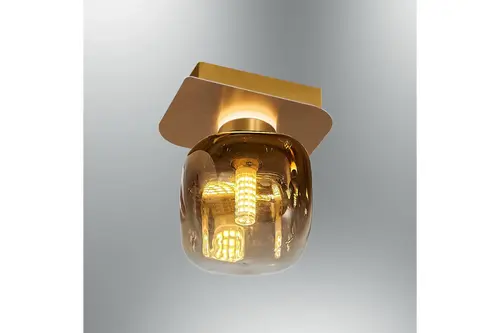 Özcan Aydınlatma Cubes Tekli Cam Plafonyer Sarı, 2856-1-03