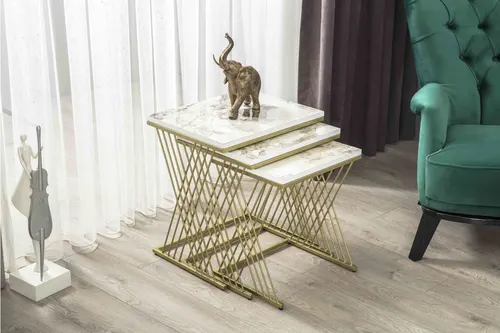Vienna Sehpa, Gold Mermer