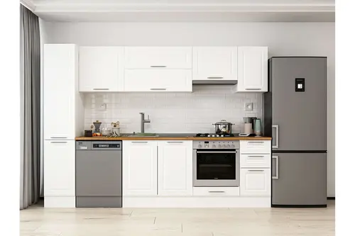 Alvinka 290X210 Cm Klasik Mebran Mutfak Dolabı, Mb E90B40S40 1 Mebran Beyaz Suntalam