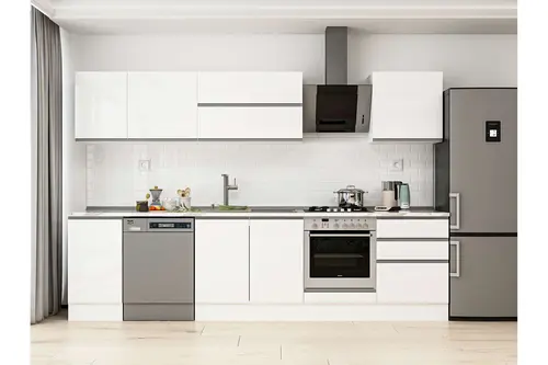 Alvinka 305X210 Cm Mutfak Dolabı, M E80S45S60 2 Beyaz Suntalam