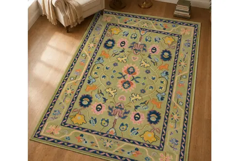 Orman Hayatı Dokulu Dokuma Taban Halı, 701 Yng 80X150 Cm