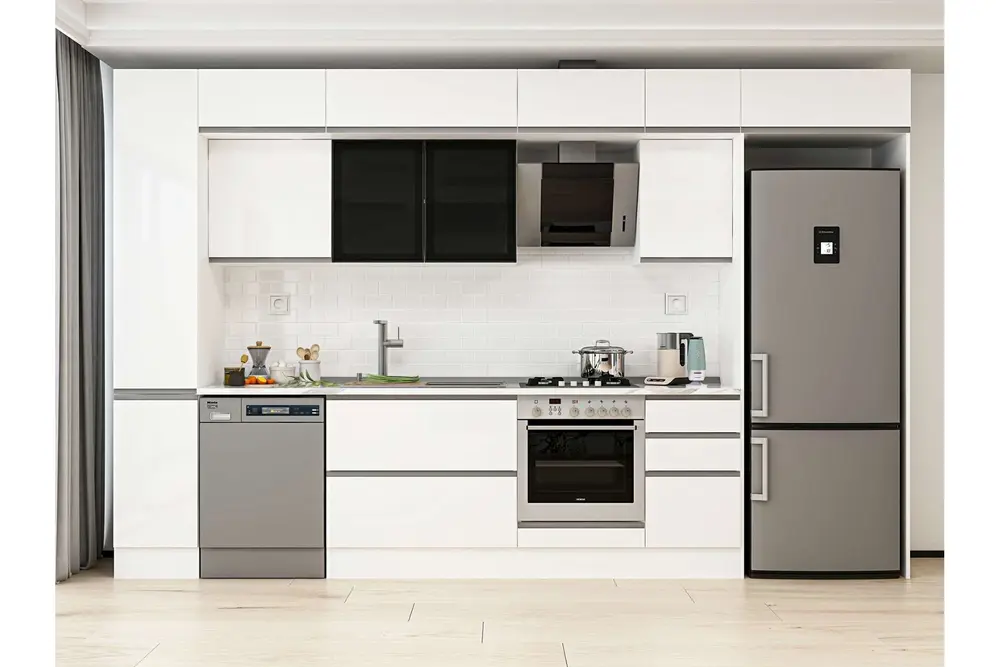Alvinka 375X240 Cm Mutfak Dolabı, Mbb E90B40S45 3 Beyaz Suntalam