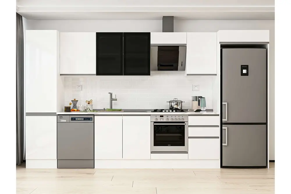 Alvinka 380X222 Cm Mutfak Dolabı, Mbb E80B50S50 3 Beyaz Suntalam