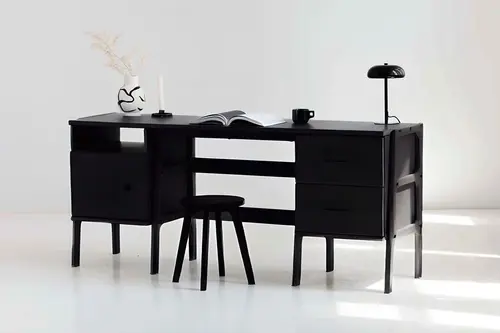 Woodesk Terra Ahşap Çalışma Masası, Siyah Renk