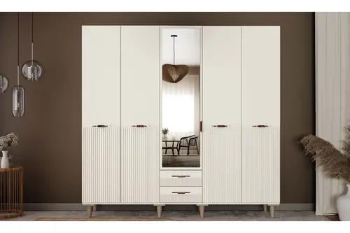 Alina %100 Mdf Gardırop, Aytaşı, 5 Kapaklı