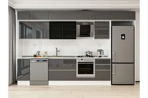 Alvinka 370X240 Cm Mutfak Dolabı, Mb E80S40S50 3 Antrasit Suntalam