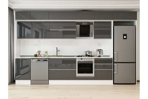 Alvinka 390X240 Cm Mutfak Dolabı, Mb E80S50S60 2 Antrasit Suntalam