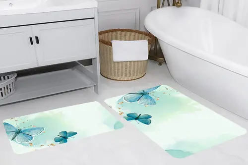 Rovigo Home Dijital Baskılı İkili Banyo Paspas Takımı, Rvg5256