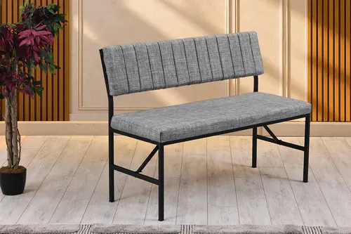 Melody 2 Kişilik Sırtlı Bench, Gri, 110 Cm