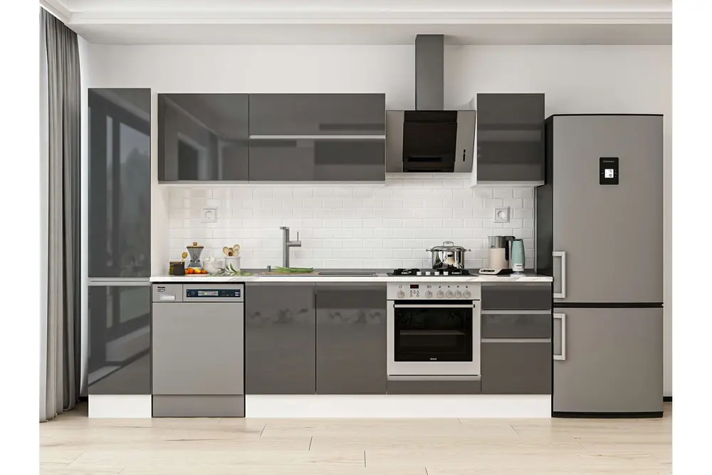 Alvinka 295X210 Cm Mutfak Dolabı, Mb E90B40S45 2 Antrasit Suntalam