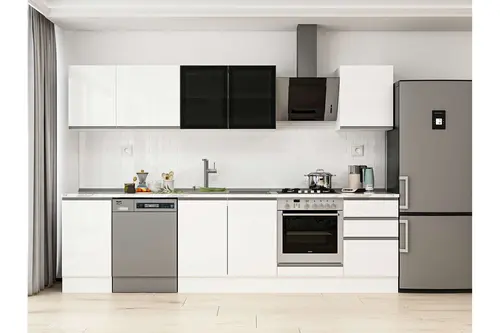 Alvinka 305X210 Cm Mutfak Dolabı, M E90S45S50 3 Beyaz Suntalam