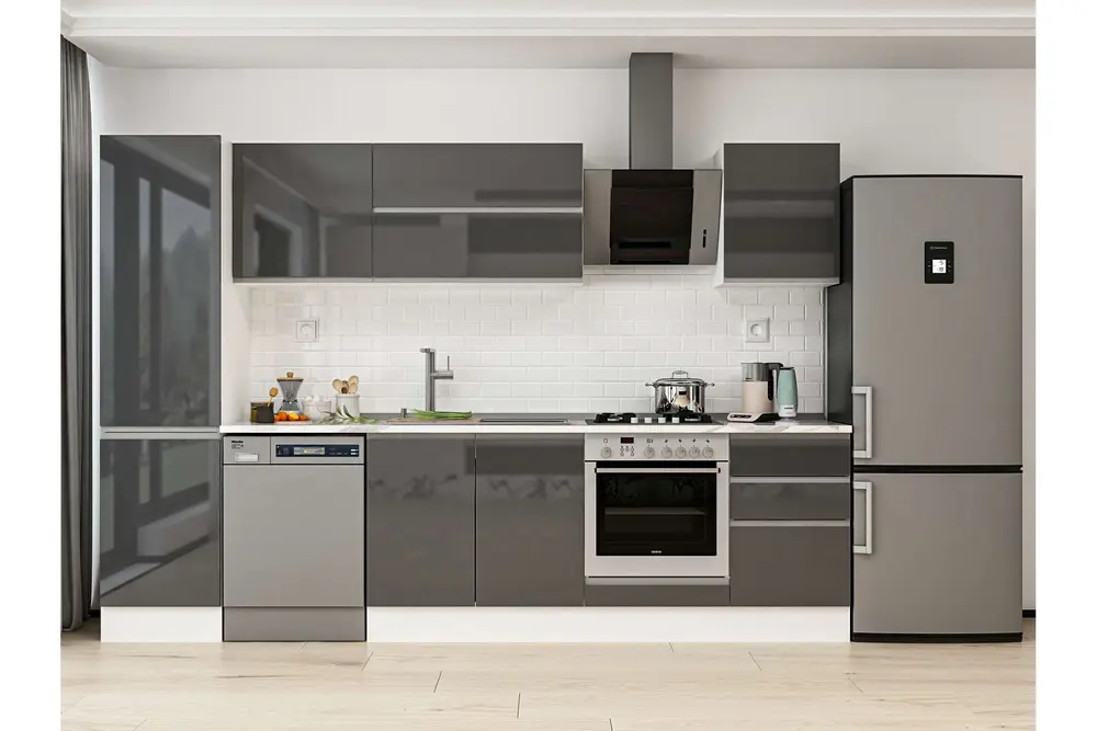 Alvinka 310X210 Cm Mutfak Dolabı, Mb E90B50S50 2 Antrasit Suntalam