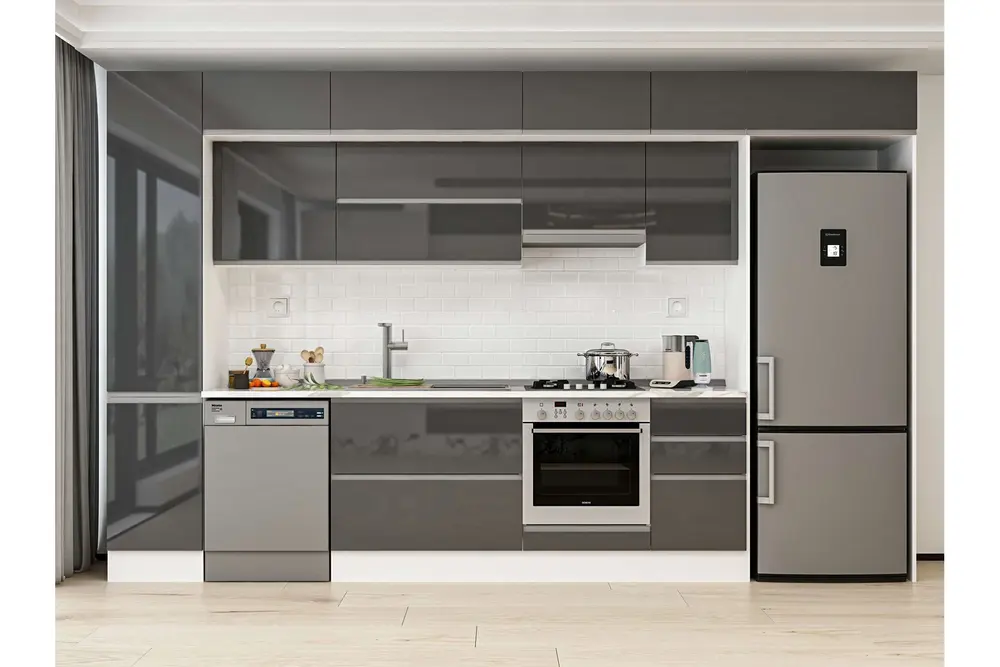 Alvinka 380X240 Cm Mutfak Dolabı, Mbb E90B45S45 1 Antrasit Suntalam
