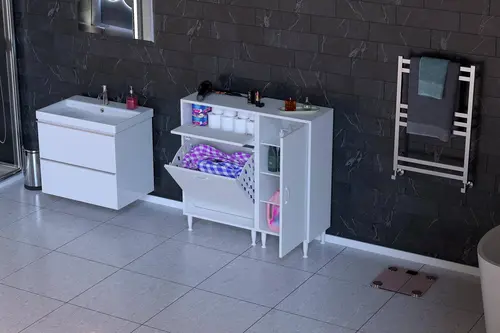 Yenice Banyo Dolabı, 70 Cm 2 Sepetli, 105 Cm