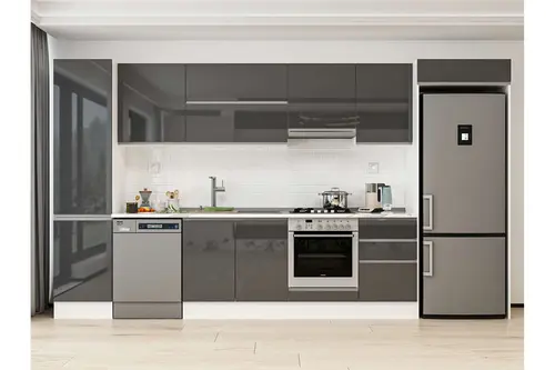 Alvinka 390X222 Cm Mutfak Dolabı, Mbb E90B50S50 1 Antrasit Suntalam