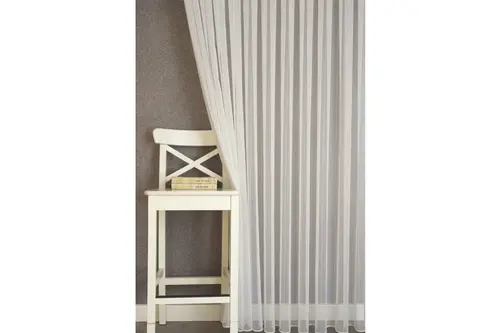 Massarelli Çizgili Tül Ekru 1-3 Sık Pile 100X260