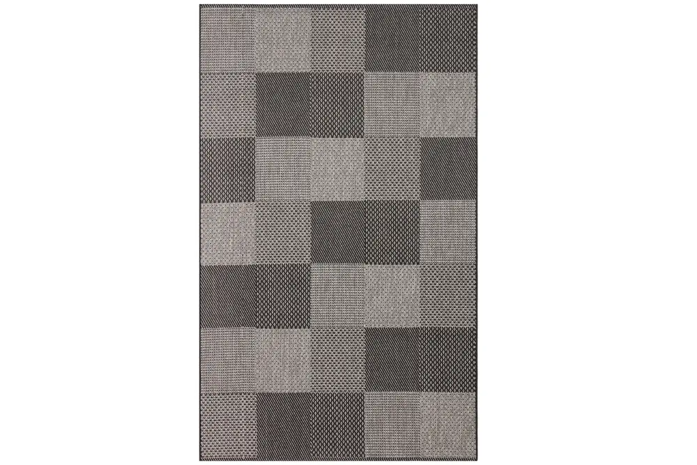 Arven 01 Siyah Gri Sisal Modern Halı, 80X150