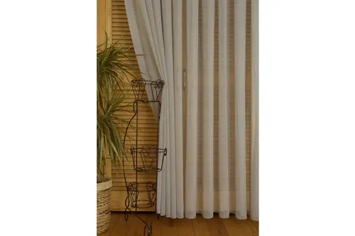 Kırçıllı Keten Tül Mavi 1-2,5 Orta Sık Pile 100X260