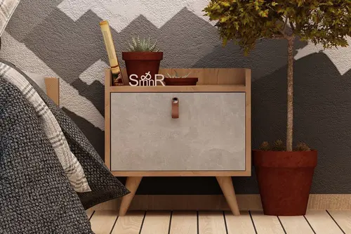 Esmob Betong Plus Paju Komodin, Meşe-Açık Beton