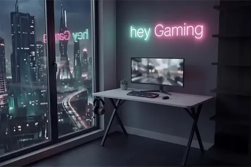 Gaming Oyuncu Masası, Beyaz Siyah, 120 Cm