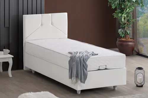 Wick Baza Başlık Ve Yatak Seti, Beyaz 150X200