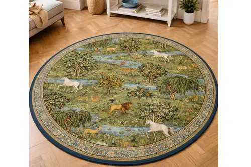 Orman Masalı Dokuma Taban Halı, 606 Yng 80X80 Cm
