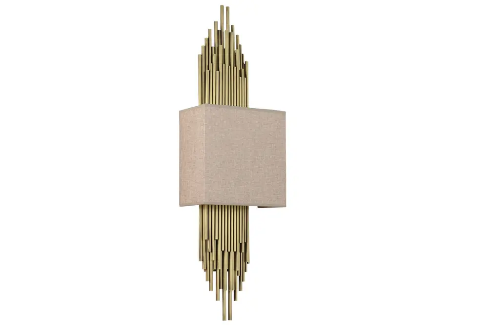 Lampaluce Straordinario Metal Ve Kumaş Aplik, Sarı, 85Cm