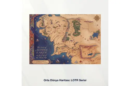 Miniaworks Orta Dünya Haritası: Lotr Serisi Kanvas Tablo 21X30