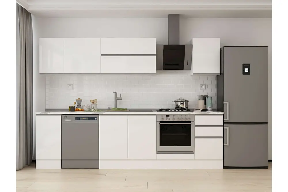 Alvinka 295X210 Cm Mutfak Dolabı, M E90S40S45 2 Beyaz Suntalam